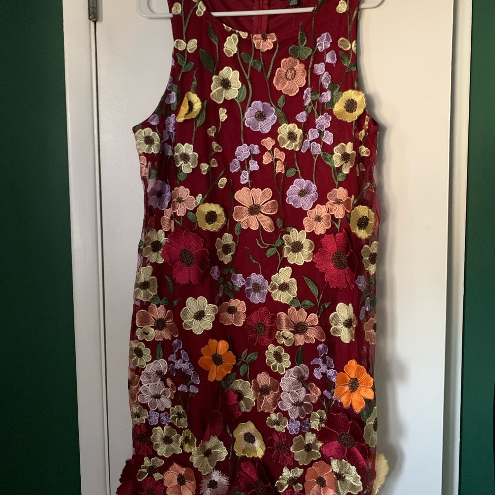 Floral Embroidered Sleeveless Dress